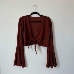 Burnt Orange Tie Top